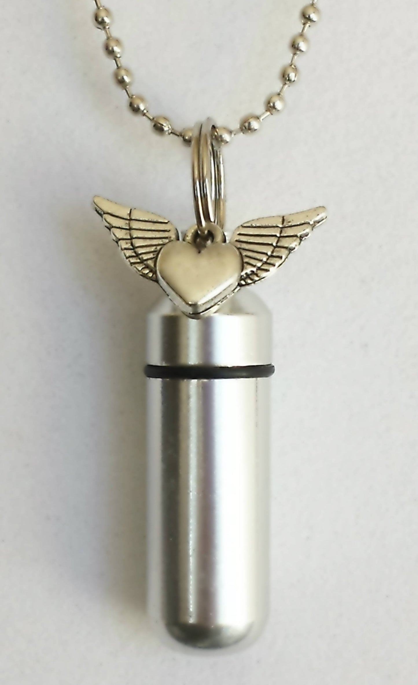 Set of TEN Silver CREMATION URN Necklaces with Winged Hearts - Memorial Jewelry, Urn Pendant, Urn For Human Ashes, Pet Ashes, Personalized
