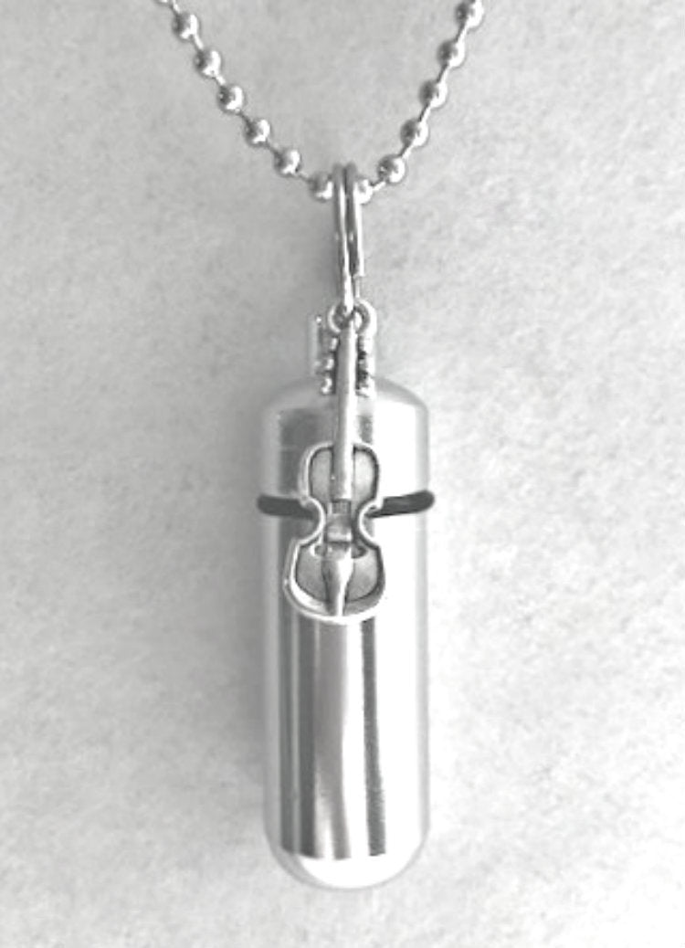 Musical Set of TEN CREMATION URNS with (5) Treble Clefs and (5) Violins - Ashes Necklace, Memorial Jewelry, Mourning Jewelry, Personalized