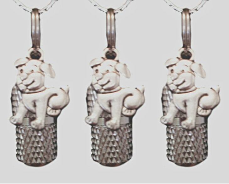 Set of 3 Faceted Mini Pet Cremation Urns on Curb Chain Necklaces with Puppy Dog - Dog Urn - Hand Assembled - with Velvet Pouches & Fill Kit