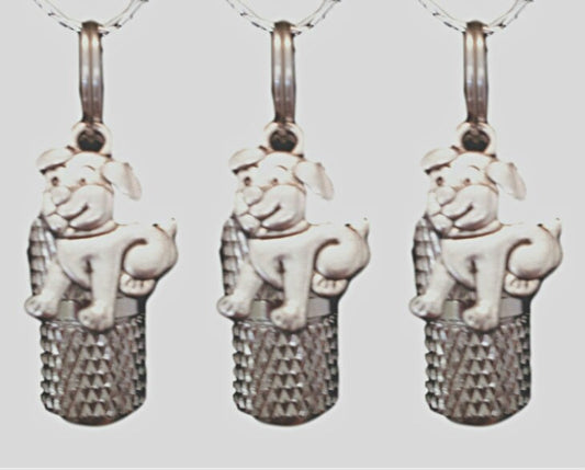 Set of 3 Faceted Mini Pet Cremation Urns on Curb Chain Necklaces with Puppy Dog - Dog Urn - Hand Assembled - with Velvet Pouches & Fill Kit