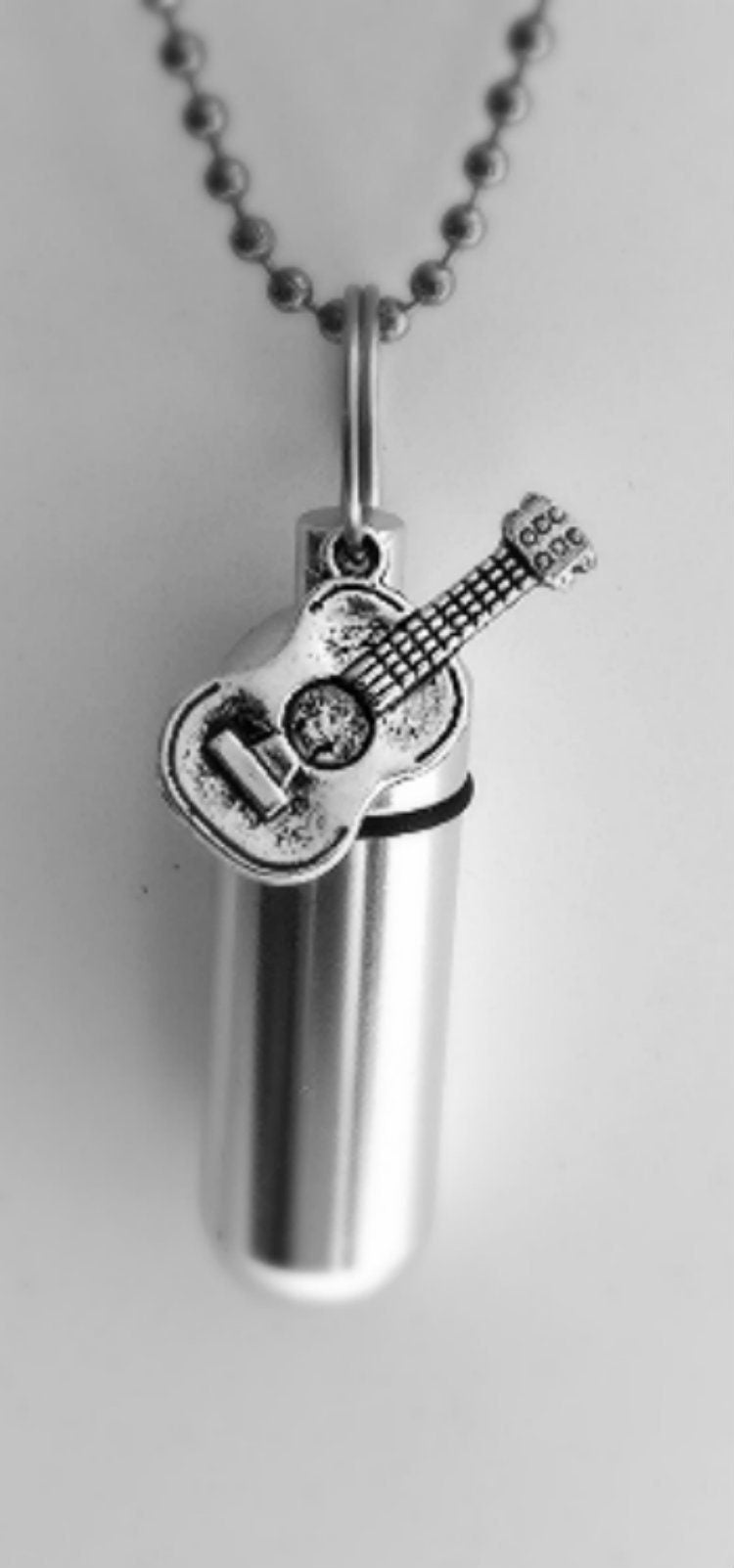 Musical Set of TEN CREMATION URNS with (5) Treble Clefs and (5) Classical Guitars - Ashes Necklace, Memorial Jewelry, Mourning Jewelry