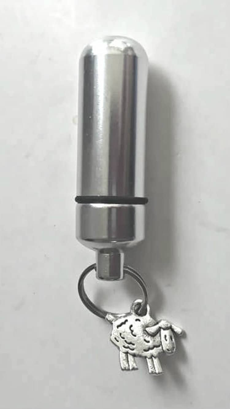 Lovely Silver Sheep/Lamb CREMATION URN Necklace/Keepsakes -  With Velvet Pouch, 24" Ball-Chain & Fill Kit
