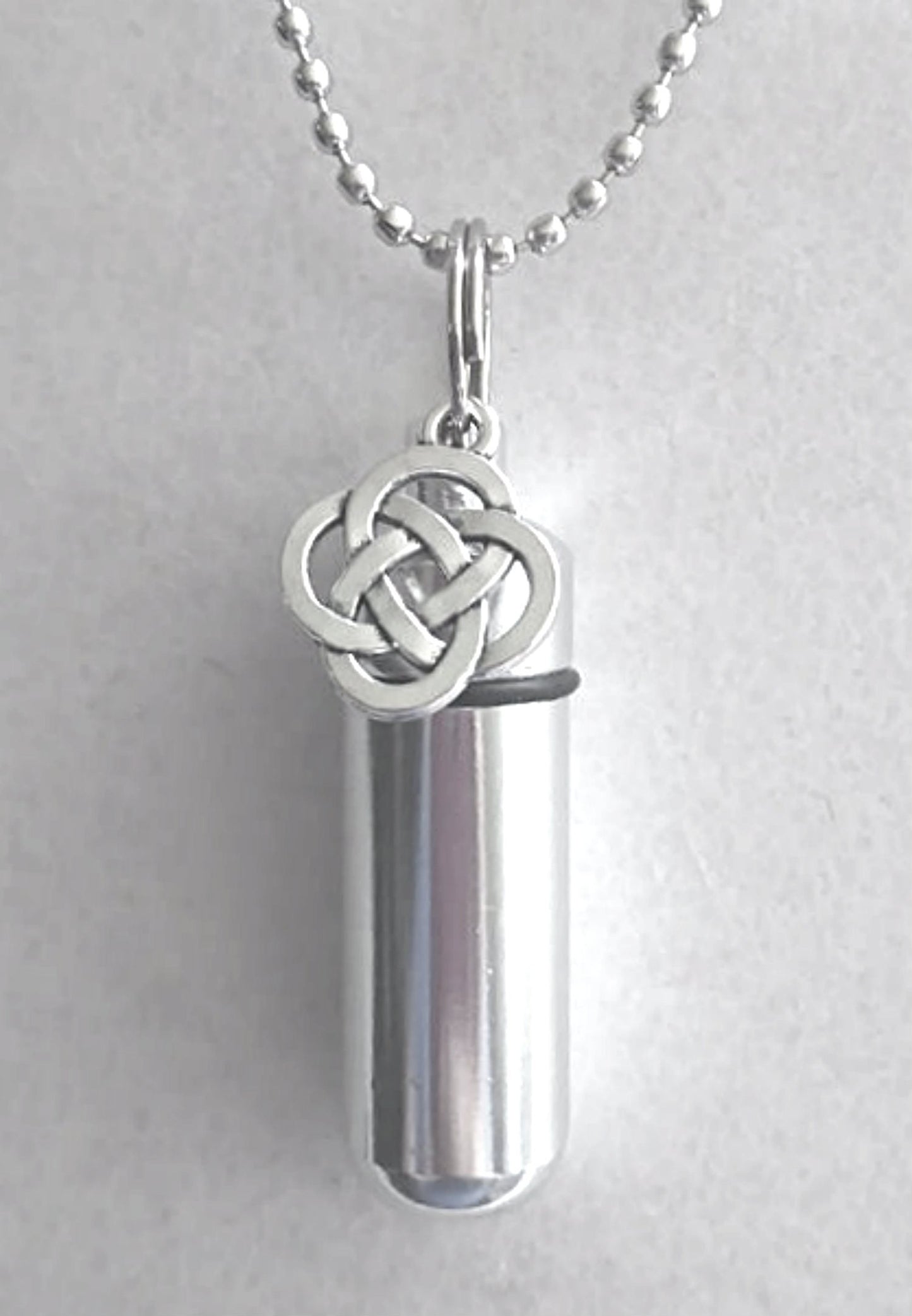 Celtic Shield/Knot Cremation Urn on 24" Ball-Chain Necklace - Mourning Jewelry, Keepsake Urn, Child Urn, Ashes Necklace, Personalized Urn