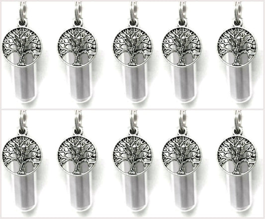 SET of 10 Silver Tree Of Life CREMATION URN Necklaces - Mourning Jewelry, Urn Keepsake, Ashes Necklace, Pet Urn, Child Urn, Personalized Urn