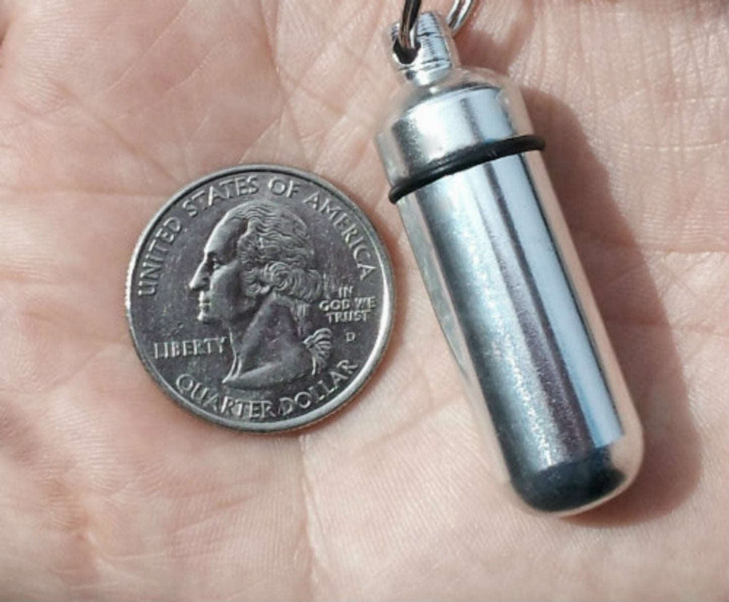 CREMATION URN Keepsake Locket/Vial with Silver UNICORN - Hand Assembled.... with Velvet Pouch and Fill Kit