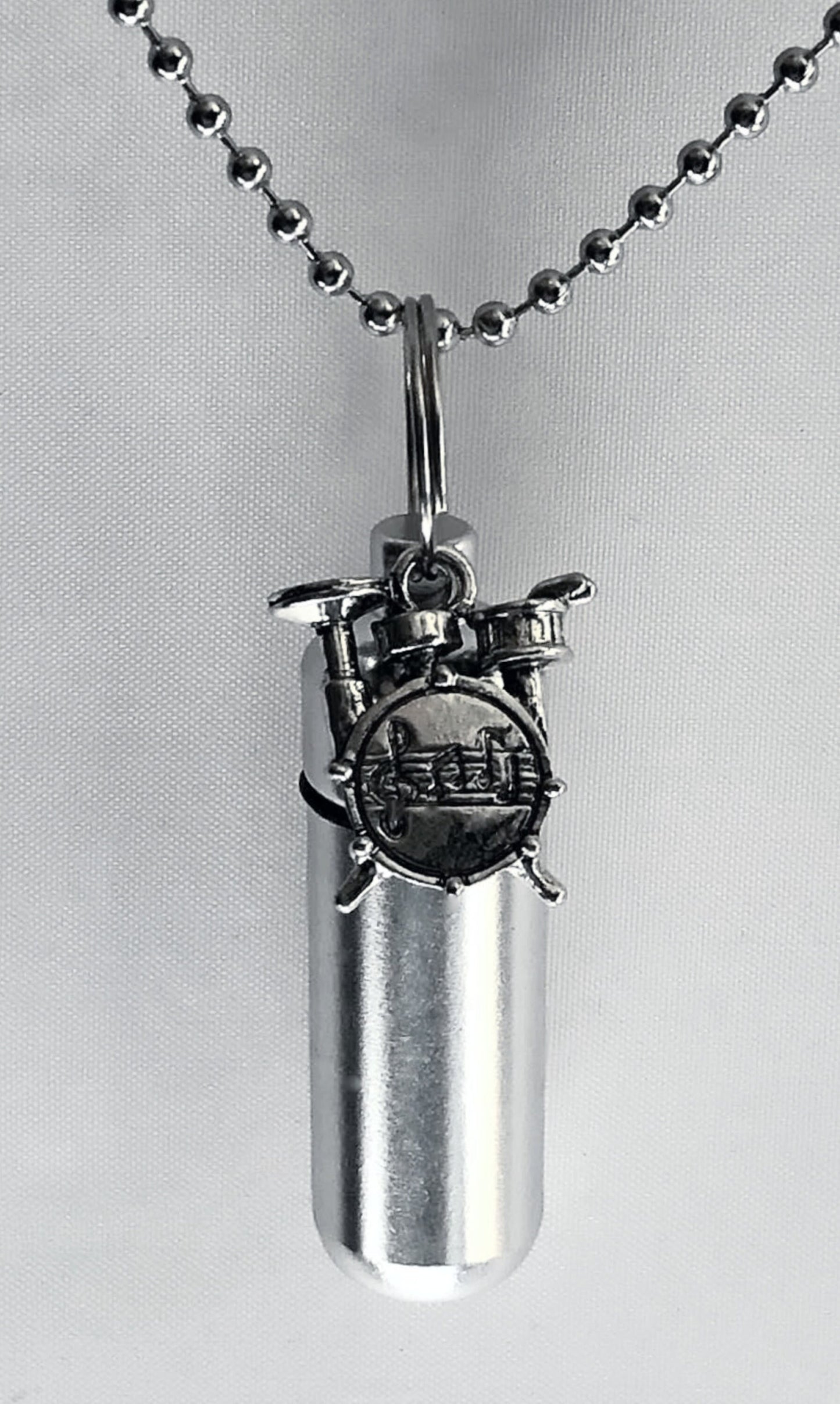 Set of TWO Silver Musical Drums CREMATION URN Necklace Keepsakes - Memorial Jewelry, Ashes keepsake, Urn Necklace, Pet Urn, Personalized Urn