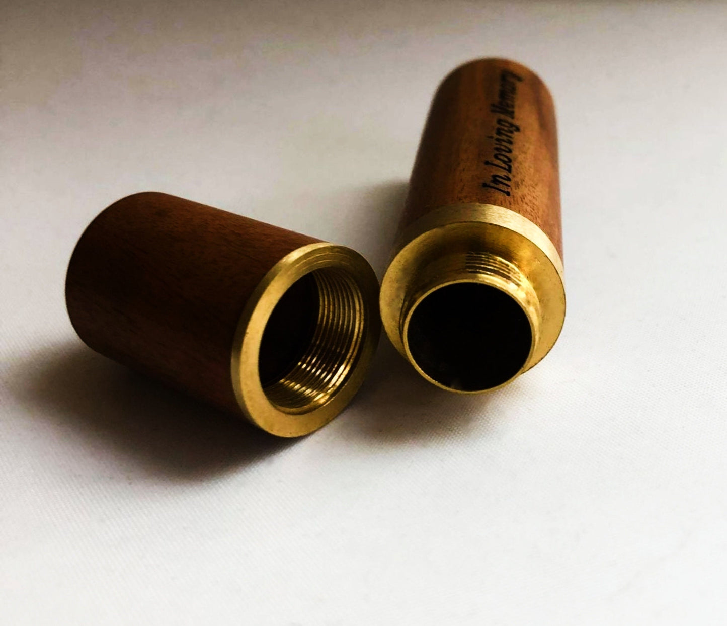 Forever Remembered Forever Loved - Natural Walnut Cremation Urn/Scattering Tube, Fits in Pocket/Purse, Perfect for Travel, TSA Compliant
