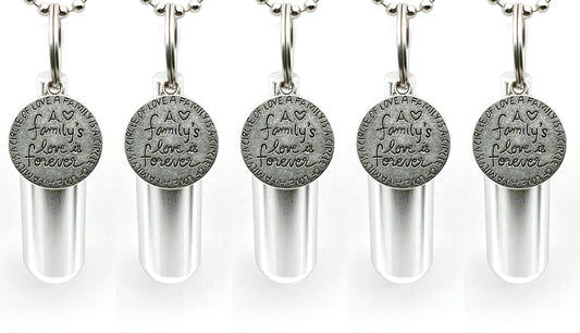 Set Of FIVE "Family Circle Of Love" Cremation Urn Necklaces, Cremation Jewelry, Urn Keepsake, Ashes Jewelry, Urn Necklace, Urn for Ashes