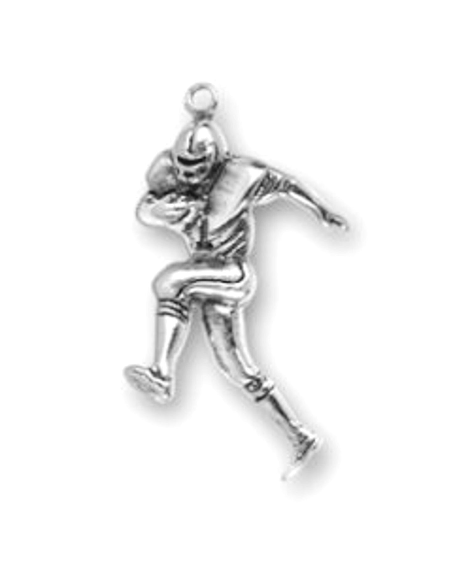 Set of TWO Football Player CREMATION URNS on 24" Steel Ball-Chain Necklaces with Two Black Velvet Pouches and Fill Kit