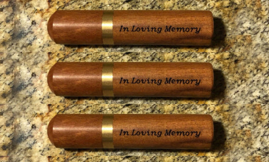 Set of Three "In Loving Memory" Natural Rosewood Cremation Urn / Scattering Tubes - Fits in Pocket/Purse, TSA Travel Compliant, Very Secure