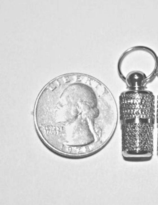 LOVE YOU DADDY - Mini Cremation Urn on Stainless Steel Keyring with Tool Charms (as shown) - Includes Fill Kit and Velvet Pouch