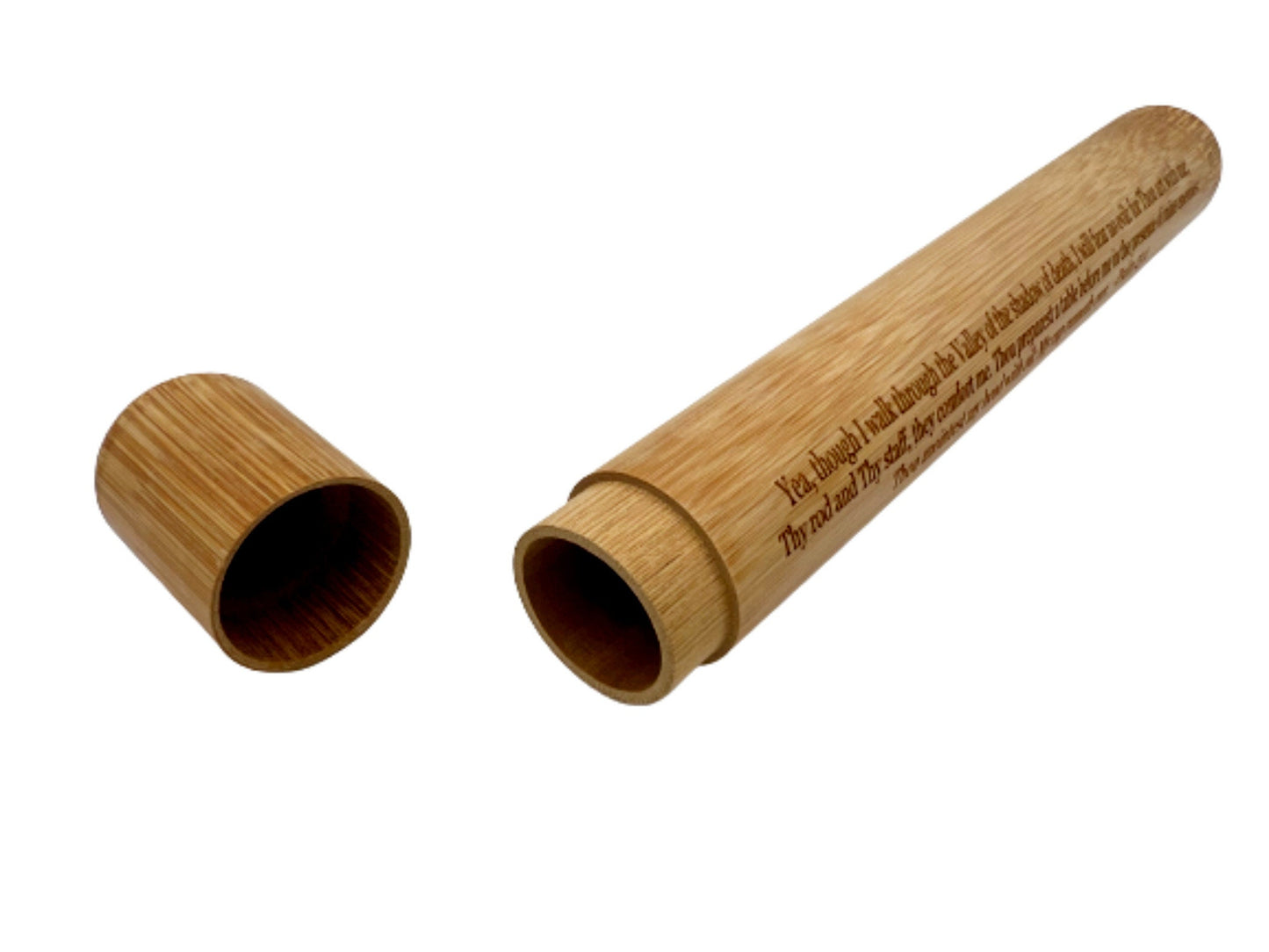 New CUSTOM ENGRAVED  Natural Bamboo Cremation Urn / Scattering Tube - 100% Biodegradable, Perfect for Travel TSA Compliant, Very Secure
