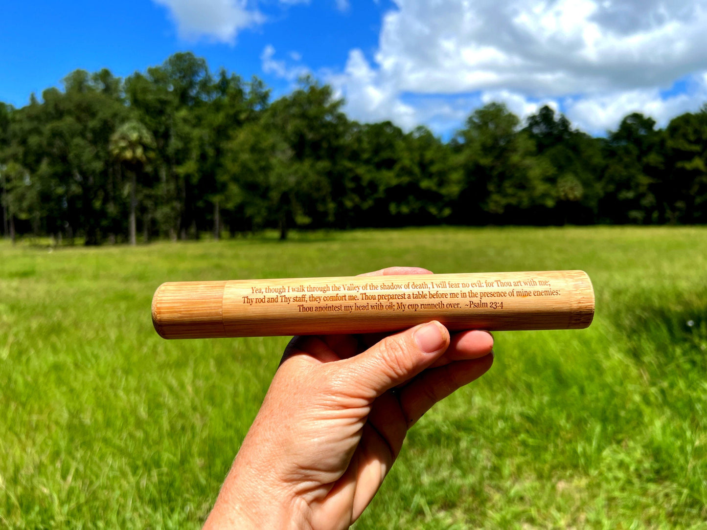 New CUSTOM ENGRAVED  Natural Bamboo Cremation Urn / Scattering Tube - 100% Biodegradable, Perfect for Travel TSA Compliant, Very Secure