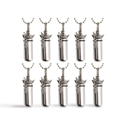 Set of TEN Polished Silver Fisherman in Boat CREMATION URN Necklaces - Urn Keepsake, Urn for Ashes, Mourning Jewelry, Ashes Keepsake