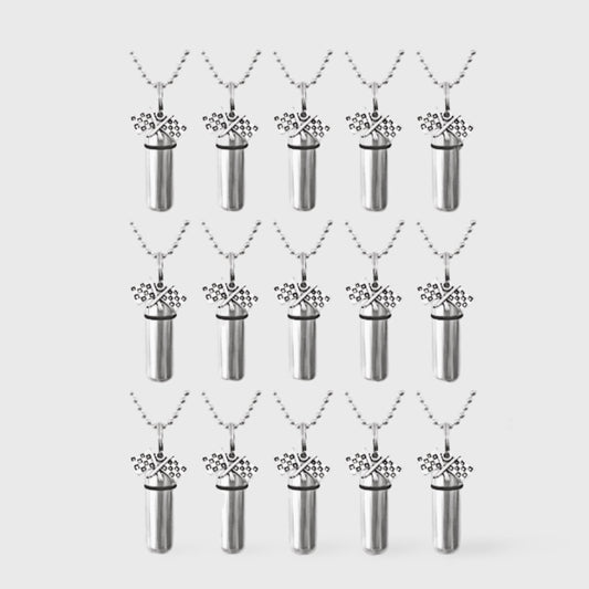 Set of 15  Racing Flag Cremation Urns on 24" Steel Ball Chain Necklaces - Cremation Jewelry, Memorial Jewelry, Personalized Urn