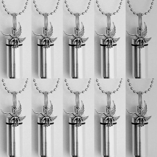 Set of Ten Silver Eagle CREMATION URN Necklaces - Ashes Necklace, Memorial Keepsake, Mourning Jewelry, Child Urn, Pet Urn, Personalized Urn