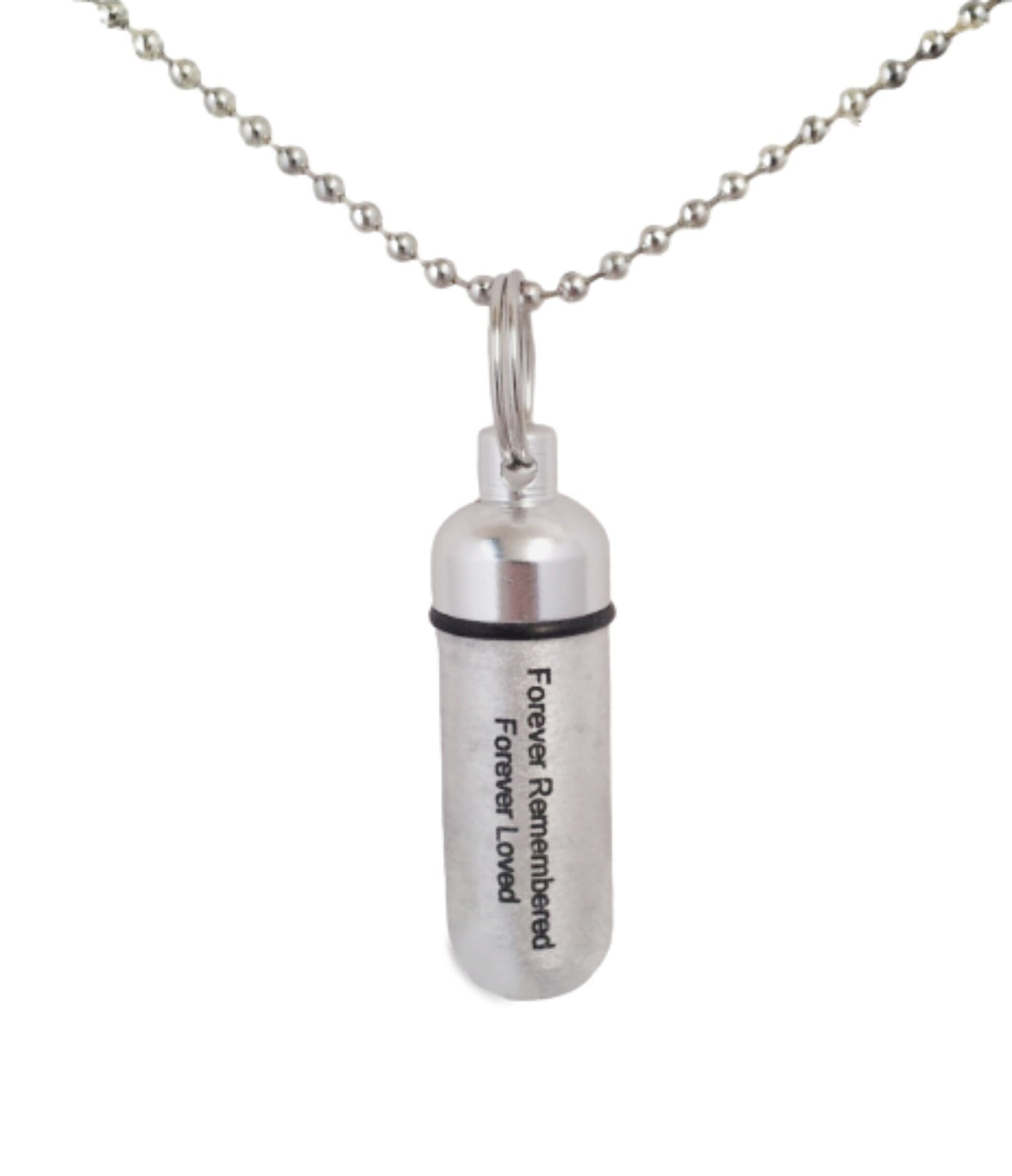 Set of 15 ENGRAVED Brushed Silver Cremation Urn Necklaces "Forever Remembered, Forever Loved" Mourning Jewelry, Ashes Necklace, Pet Ashes