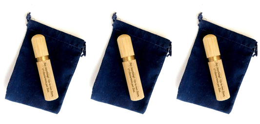 Set Of Three CUSTOM ENGRAVED Natural Sandalwood Cremation Urns / Scattering Tubes - Fits in Pocket/Purse, TSA Travel Compliant, Very Secure