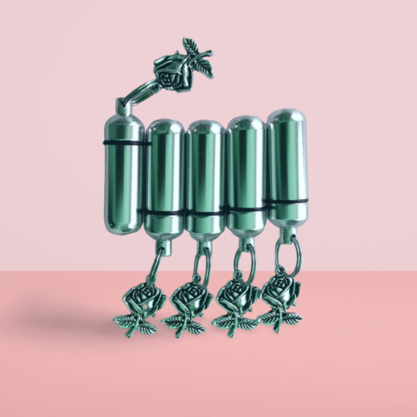 Set of FIVE Silver Rose CREMATION URN Necklaces -  Mourning Jewelry, Urn Keepsake, Urn For Human Ashes, Pet Loss, Personalized Urn