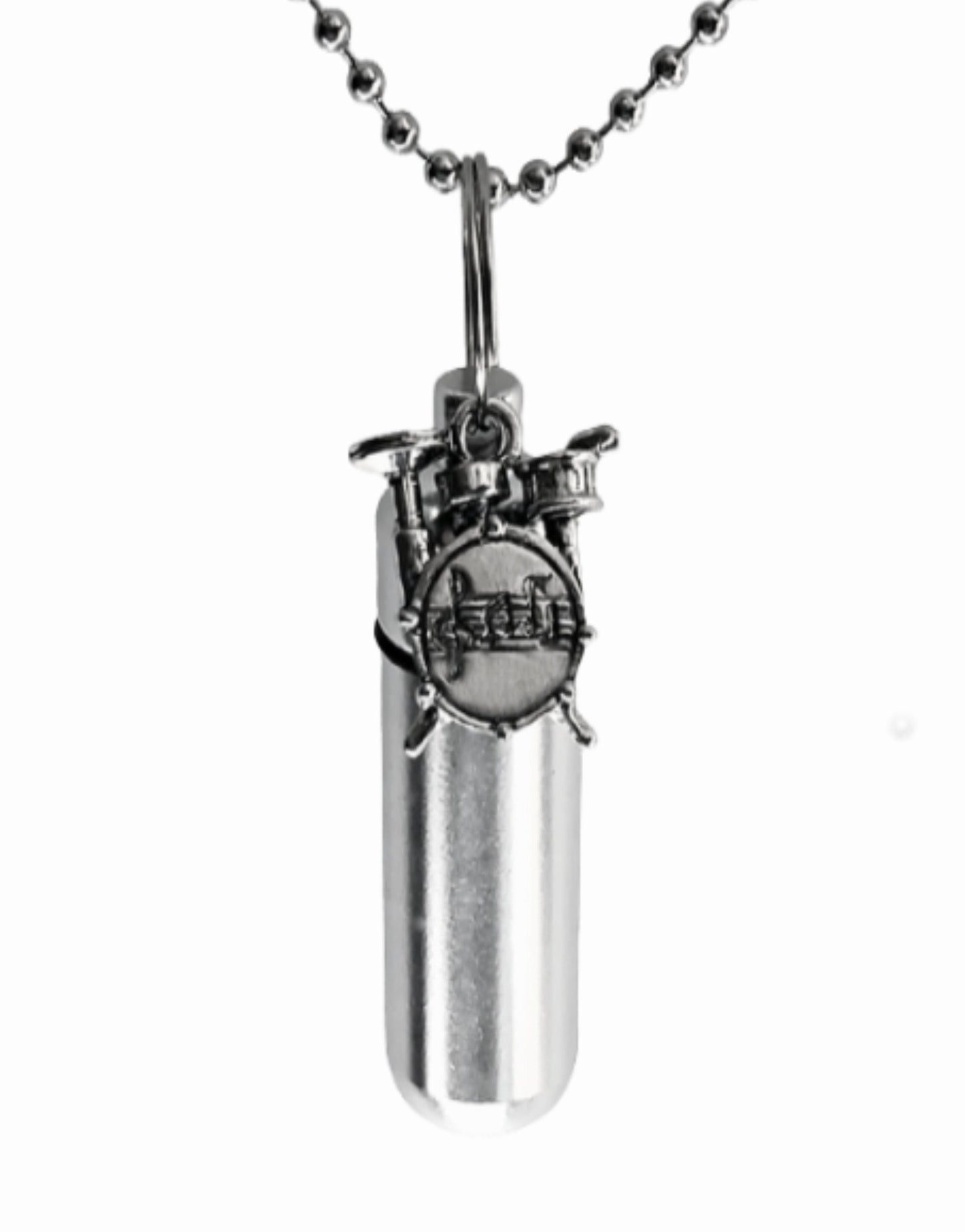 Custom Engraved Set Of Five Musical Drum Set CREMATION URN Necklaces - Memorial Jewelry, Ashes Keepsake, Urn For Human Ashes, Pet Urn