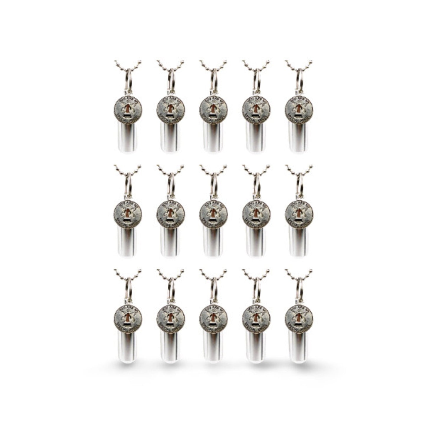 Set of 15 "You Are My Special Angel" Cremation Urns on 24" Ball Chain Necklaces, Ashes Urn Jewelry, For Human Ashes, Pet Ashes, Personalized