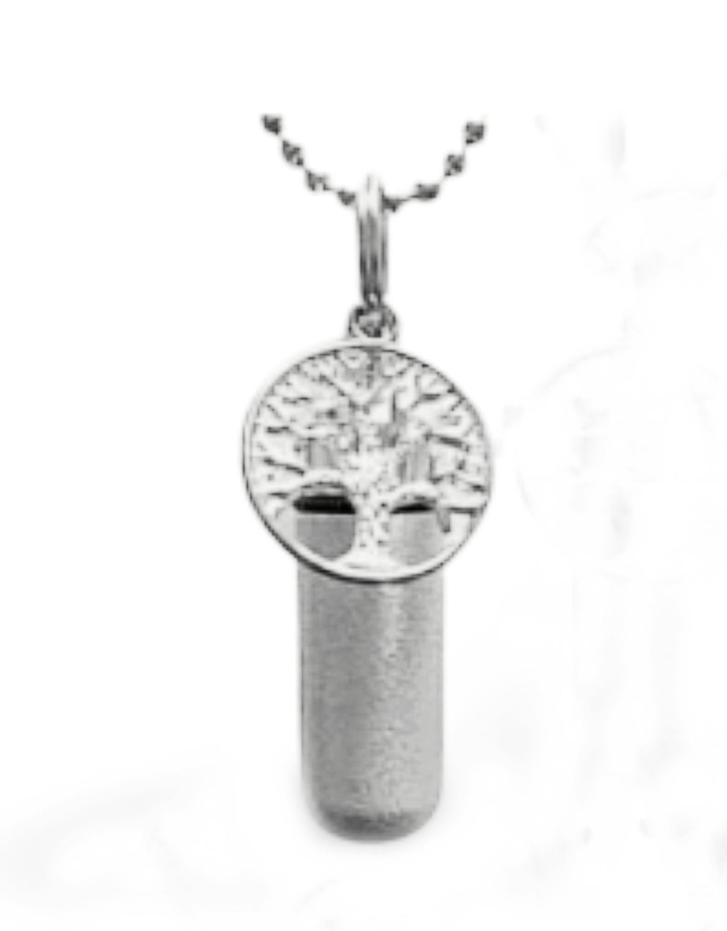 Brushed Silver Tree Of Life - Two-tone Cremation Urn Necklace - Remembrance Jewelry, Urn Keepsake, Urn for Ashes, Child Urn, Personalized