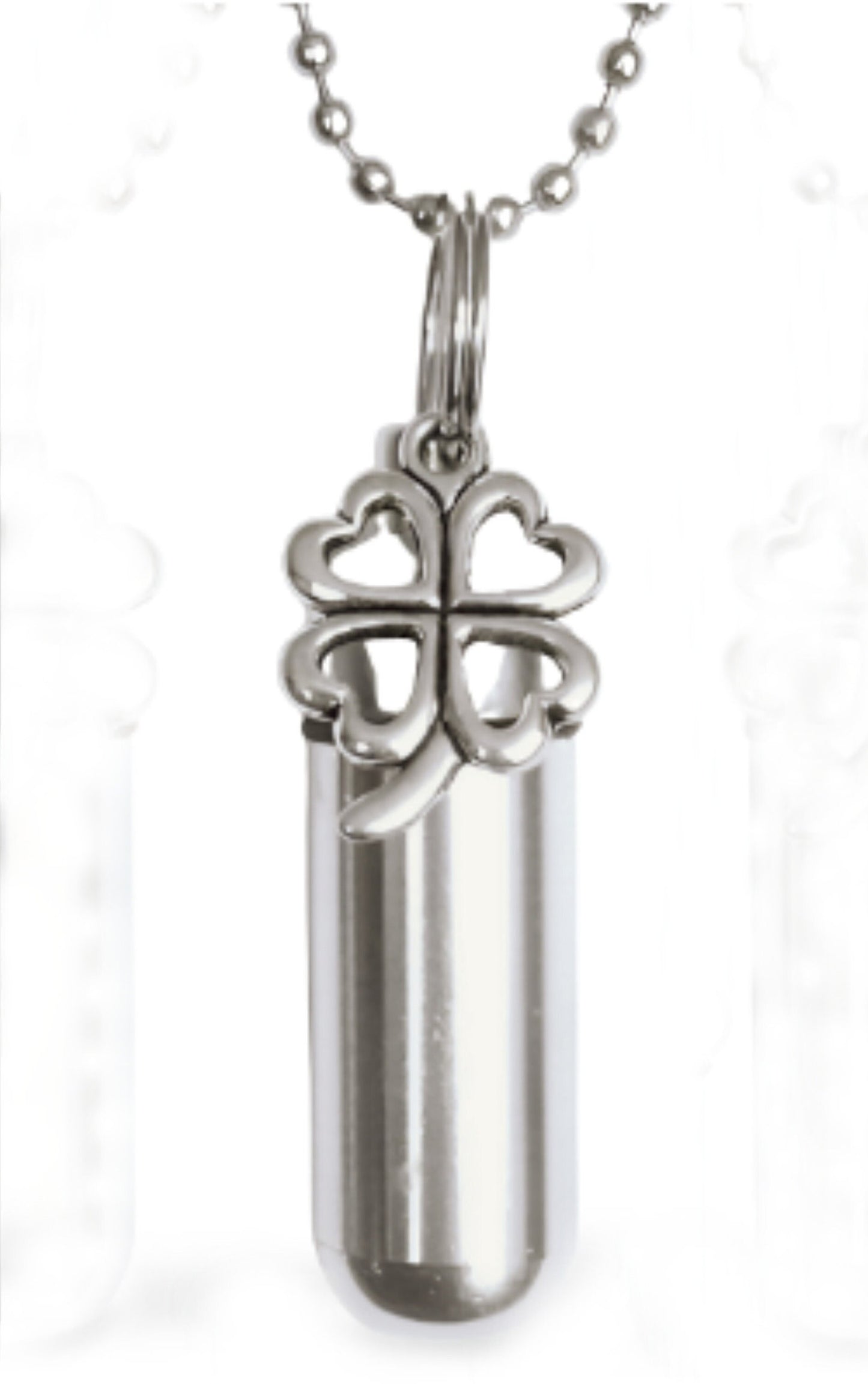 Set of FIVE 4-Leaf Clover Cremation Urn Keepsake Necklaces - Ashes Urn, Memorial Keepsake, Urn For Human Ashes, Pet Ashes, Personalized Urn