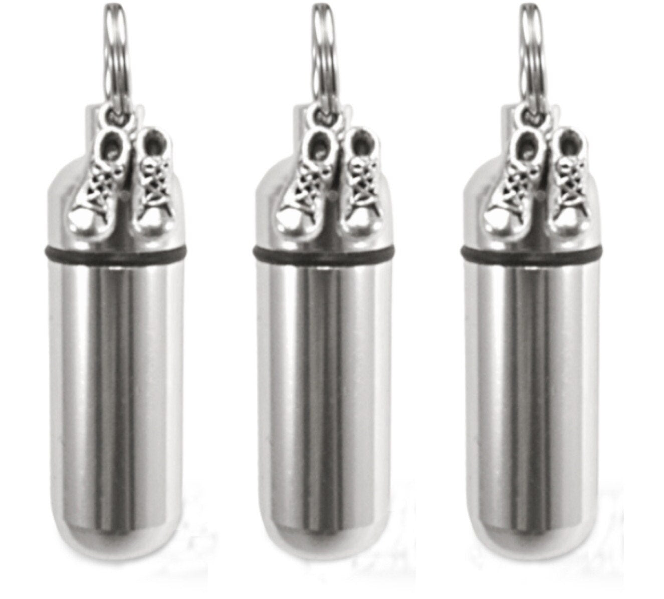 Set Of Three Silver Infant/Baby CREMATION URN NECKLACE with Baby Shoes - Child Urn, Baby Urn, Child Loss, Ashes Jewelry, Personalized Urn