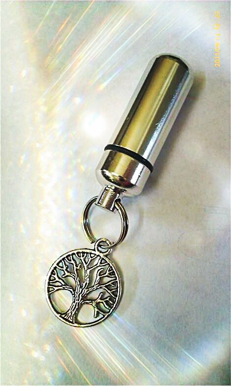 Silver Tree Of Life Cremation Urn Keychain Keepsake with Velvet Pouch & Fill Kit - Child Urn, Pet Urn, Ashes Keepsake, Personalized Urn