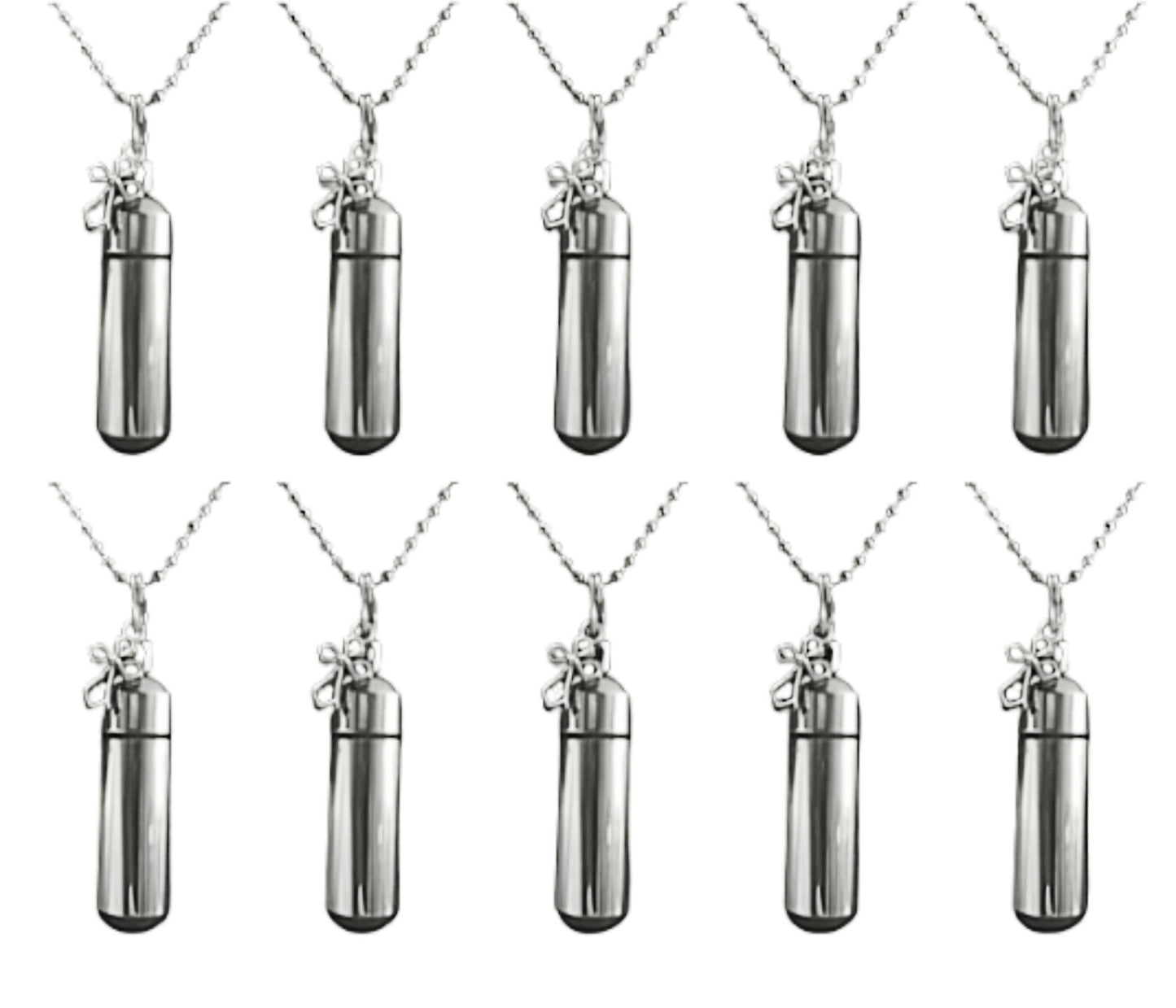 Set of Ten Silver CREMATION URN NECKLACES with Antique Cross, Mourning Jewelry, Ashes Necklace, Urn Keepsakes, Pet Urn, Child Urn, Ashes Urn