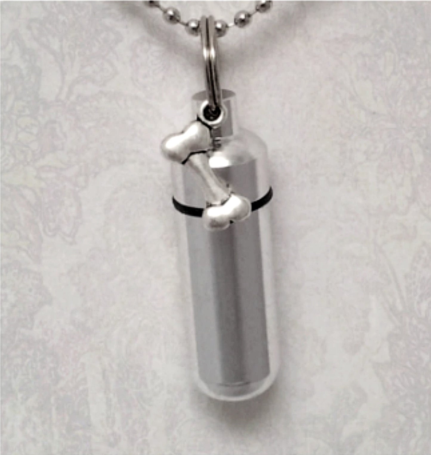 Lovely DOG BONE Cremation Urn on 24"Steel Necklace - Pet Urn, Memorial Keepsake, Ashes Necklace, Keepsake Urn, Personalized Urn