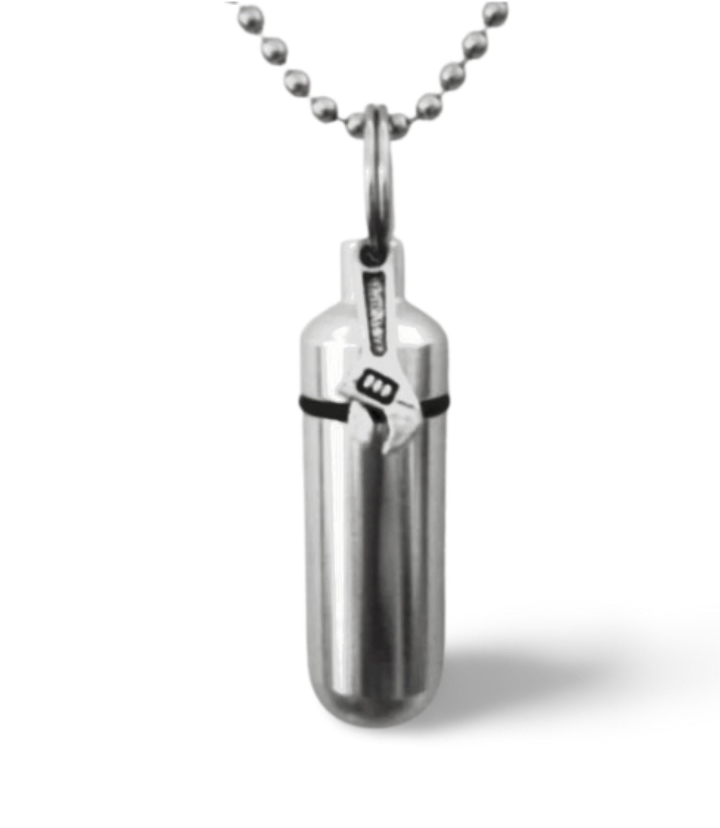 Set Of Two Silver CREMATION URN Necklaces with Wrench/Tool - Mourning Jewelry, Keepsake Urn, Ashes Necklace, Pet Urn, Personalized Urn