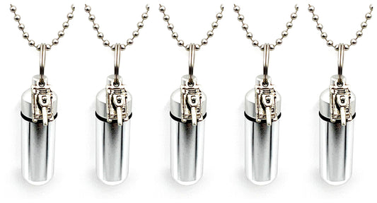 Set of FIVE Cremation Urn Necklaces with Armored Tank - Urn Keepsake, Ashes Necklace, Mourning Jewelry, Ashes Urn, Pet Urn, Personalized Urn