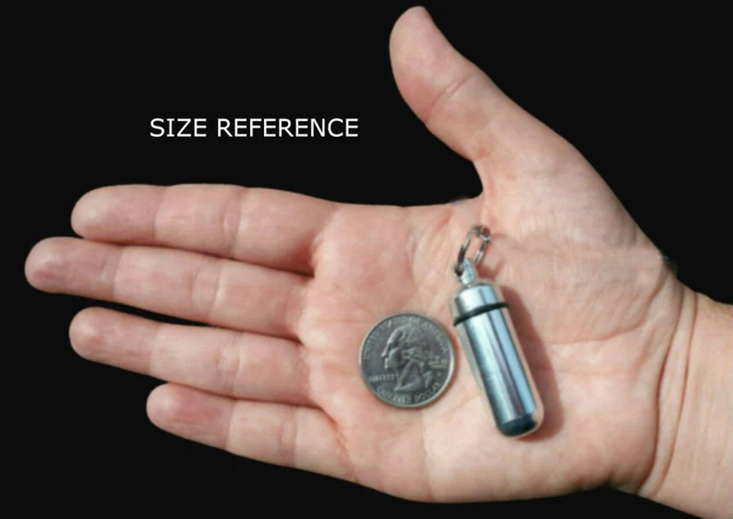 Engraved "Forever Remembered, Forever Loved" Brushed Silver Cremation Urn Swivel Keychain - Hand Assembled.... with Velvet Pouch & Fill Kit