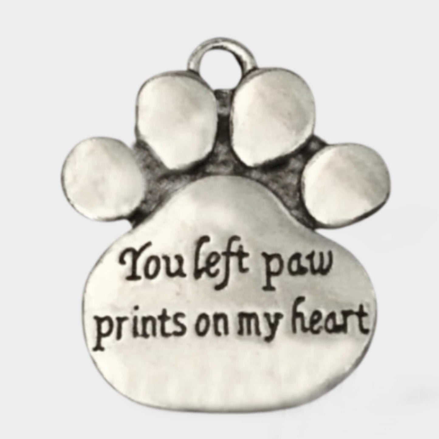 CREMATION URN Keepsake "You left paw prints on my heart" on Stainless Steel Swivel Keyring - Dog Urn, Puppy Urn, Memorial Urn, Ashes Urn