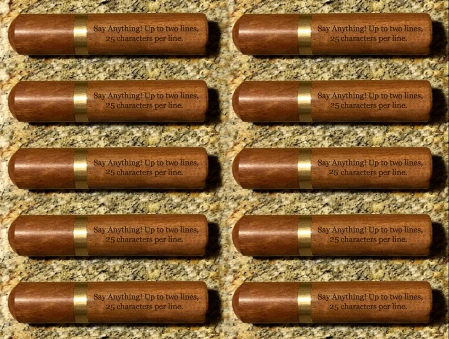 Set of Ten PERSONALIZED Rosewood Cremation Urns / Scattering Tubes - Fits Pocket/Purse, Perfect for Travel, TSA Compliant, Custom Engraved