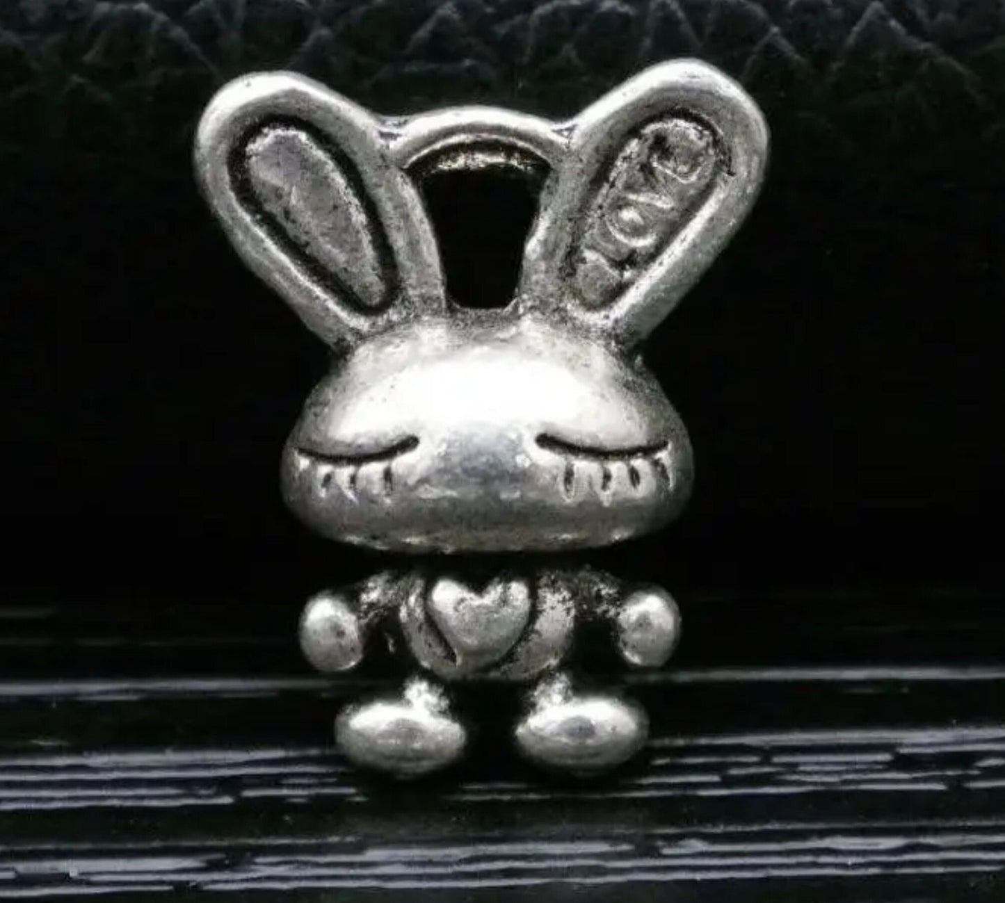 Silver Cremation Urn with Bunny Rabbit Angel Pendant on 24" Ball Chain Necklace with Velvet Pouch and Fill Kit - Memorial Keepsake, Pet Urn