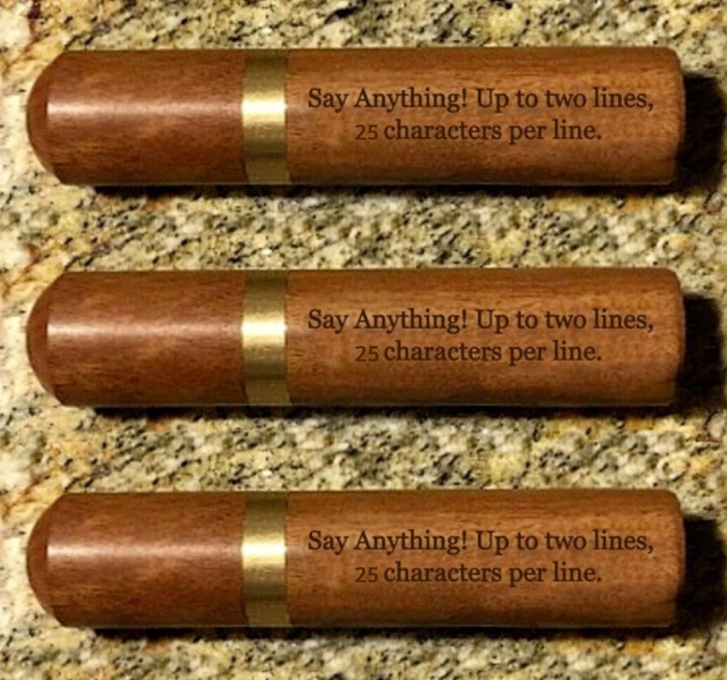 Set of Three PERSONALIZED Rosewood Cremation Urns / Scattering Tubes - Fits Pocket/Purse, Perfect for Travel-TSA Compliant, Custom Engraved