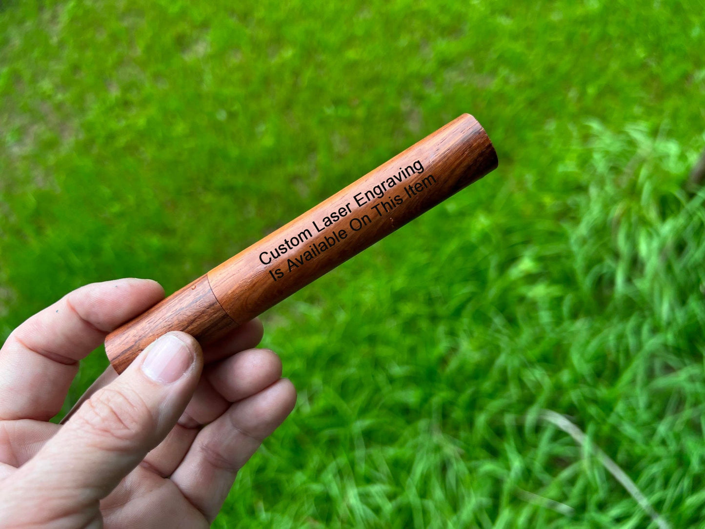 Custom Engravable Eco-Friendly Natural Acacia Cremation Urn Scattering Tube w/Telescopic Lid - Biodegradable, TSA Compliant - Human/Pet