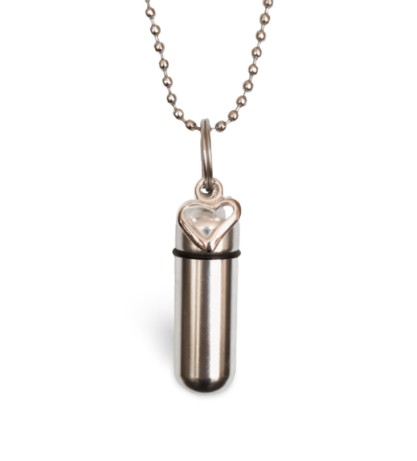 Complete Set - OPEN HEART - Cremation Urn on 24" Necklace - Hand Assembled.... with Velvet Pouch and Fill Kit