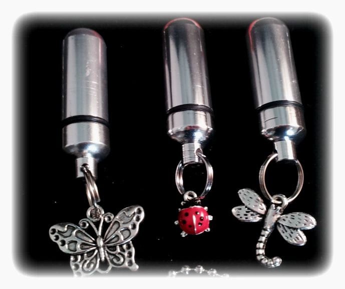 Nature TRIO Special Set of THREE Cremation Urn Necklaces (ladybug, dragonfly, butterfly) - Memorial Jewelry, Urn Keepsake, Ashes Necklace
