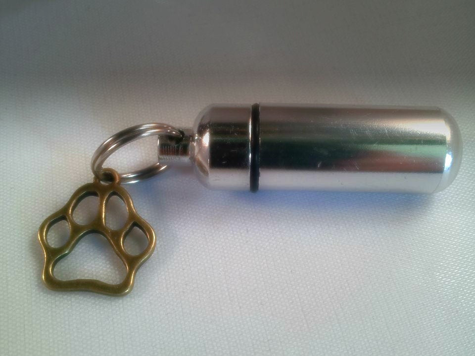 Set of 10 Gold Pet Paw 0n Silver CREMATION URN NECKLACES /  Ashes Necklace, Memorial Jewelry, Mourning Jewelry, Pet Ashes, Personalized