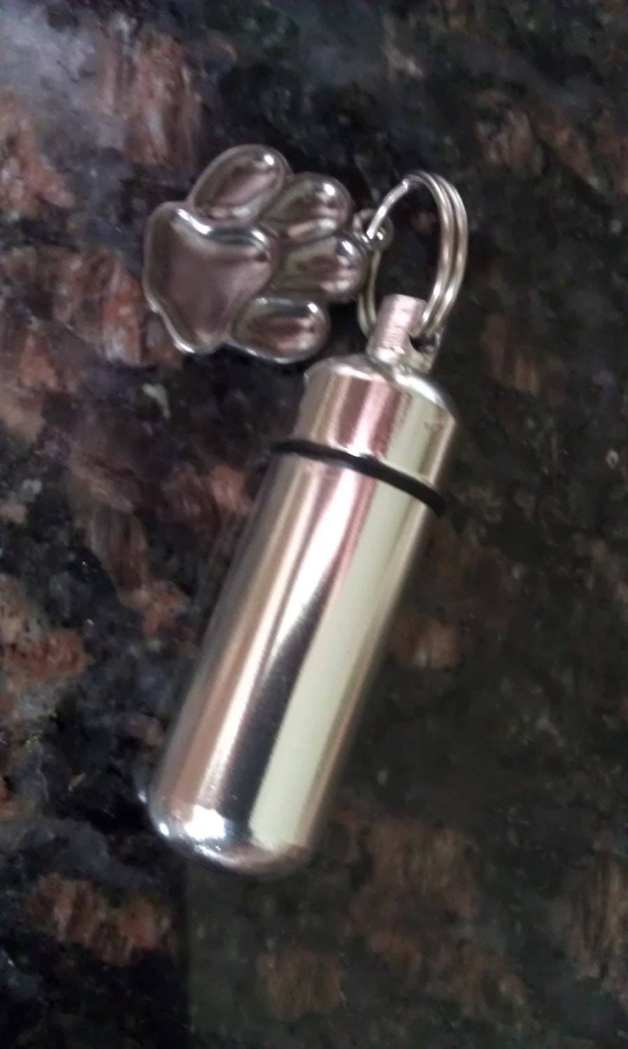 Silver Cremation Urn Necklace with Hematite Pet Paw Includes Velvet Pouch & Fill Kit - Pet Urn, Pet Loss, Dog Urn, Cat Urn, Personalized Urn
