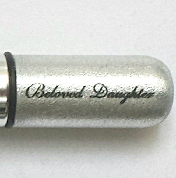 Engraved "Beloved Daughter" (with Puffed Heart) Cremation Urn Necklace - Memorial Jewelry, Mourning Keepsake, Ashes Necklace, Engraved Urn