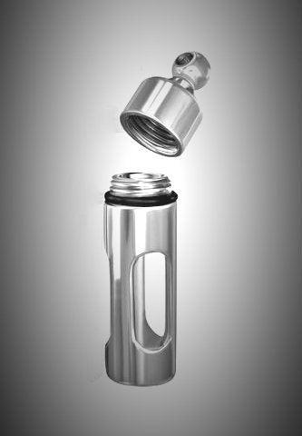Unique "Transparent" Stainless Steel/Glass Cremation Urn Memorial Locket on 24" Ball-Chain w/Velvet Pouch, Ashes Jewelry, Urn Necklace