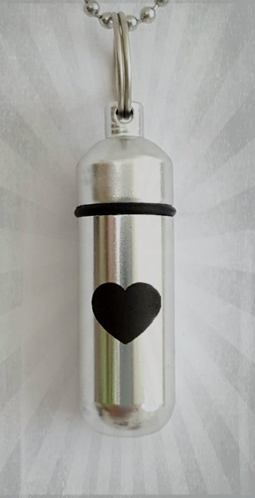 Laser Engraved Simple Heart   - Cremation Urn Necklace - Hand Assembled.... with Velvet Pouch and Fill Kit