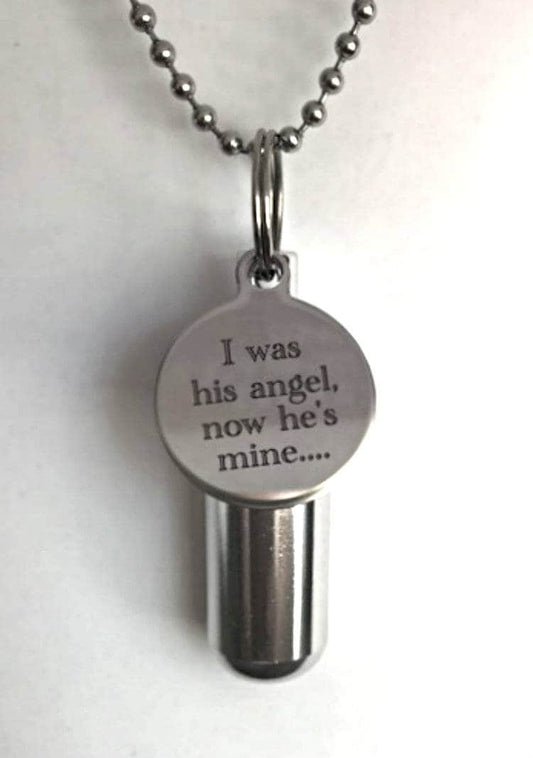 Engraved Stainless Steel Cremation Urn Necklace, Memorial Keepsake