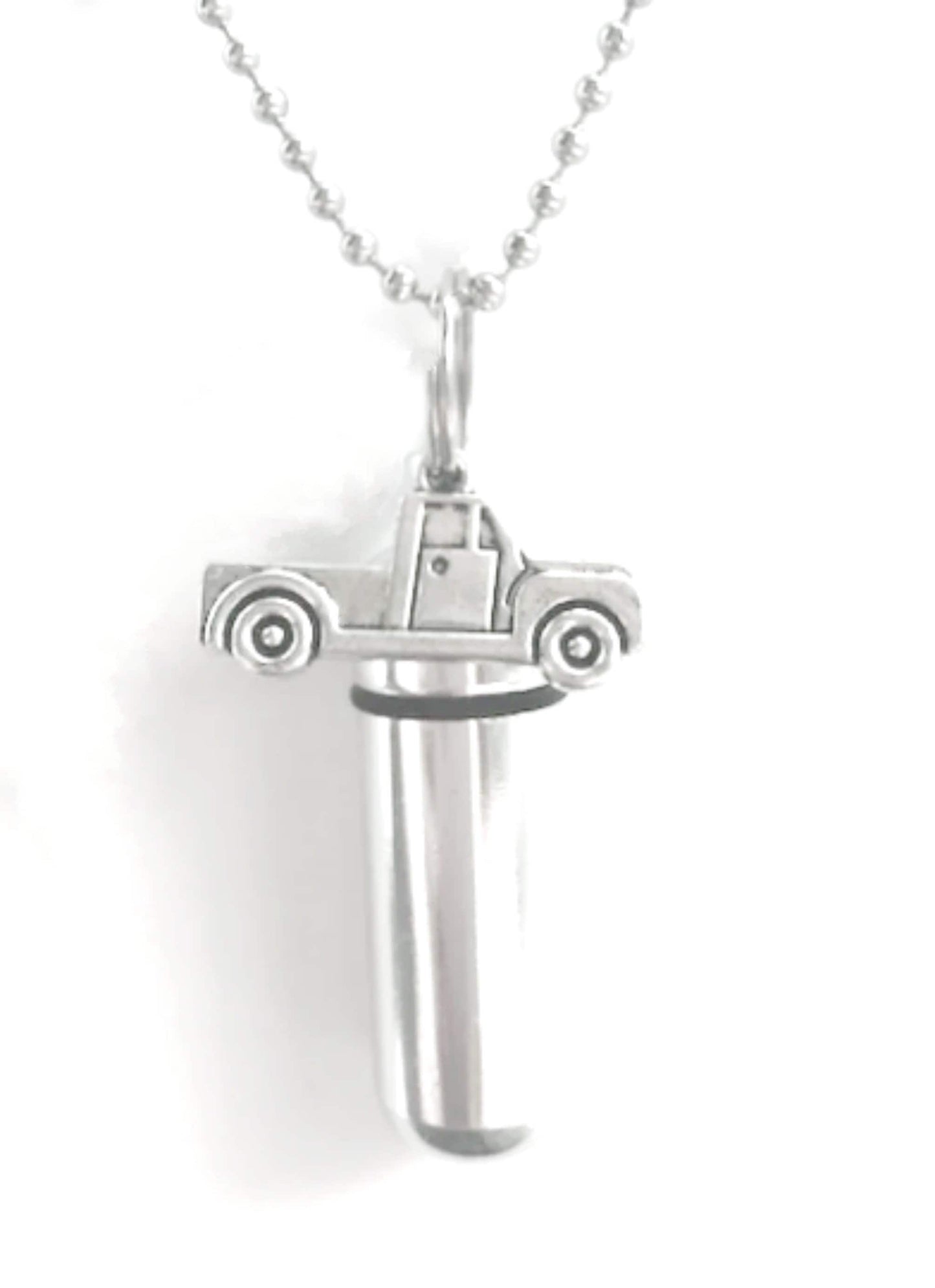 THREE Cremation Urn Necklaces with Silver Pickup Trucks - Urn Jewelry, Ashes Urn, Memorial Jewelry, Urn For Human Ashes, Loss of Father
