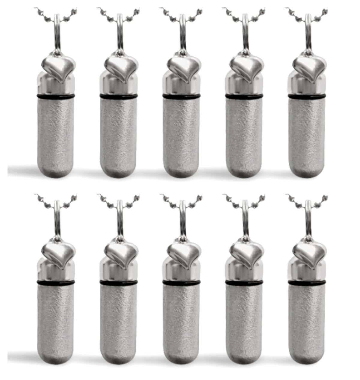 TEN Personalized Brushed Silver Heart Cremation Urn Necklaces, Memorial Jewelry, Urn Pendant, Condolence Gift, For Human Ashes, Pet Ashes