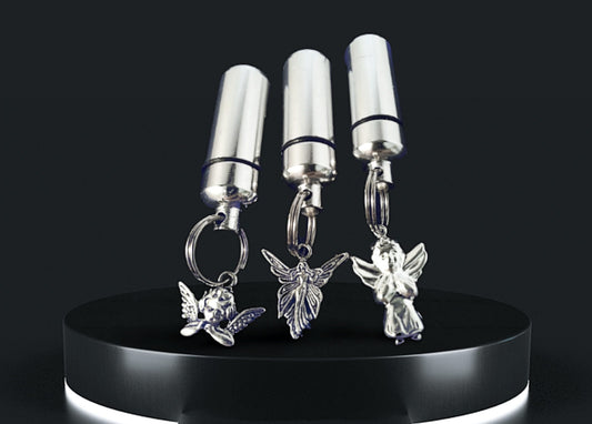 Trio of Angels - 3 CREMATION URN Necklaces in Velvet Pouches w/Fill Kit - Memorial Jewelry, Ashes Keepsake, Personalized Urn